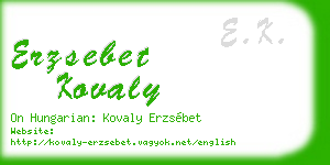 erzsebet kovaly business card